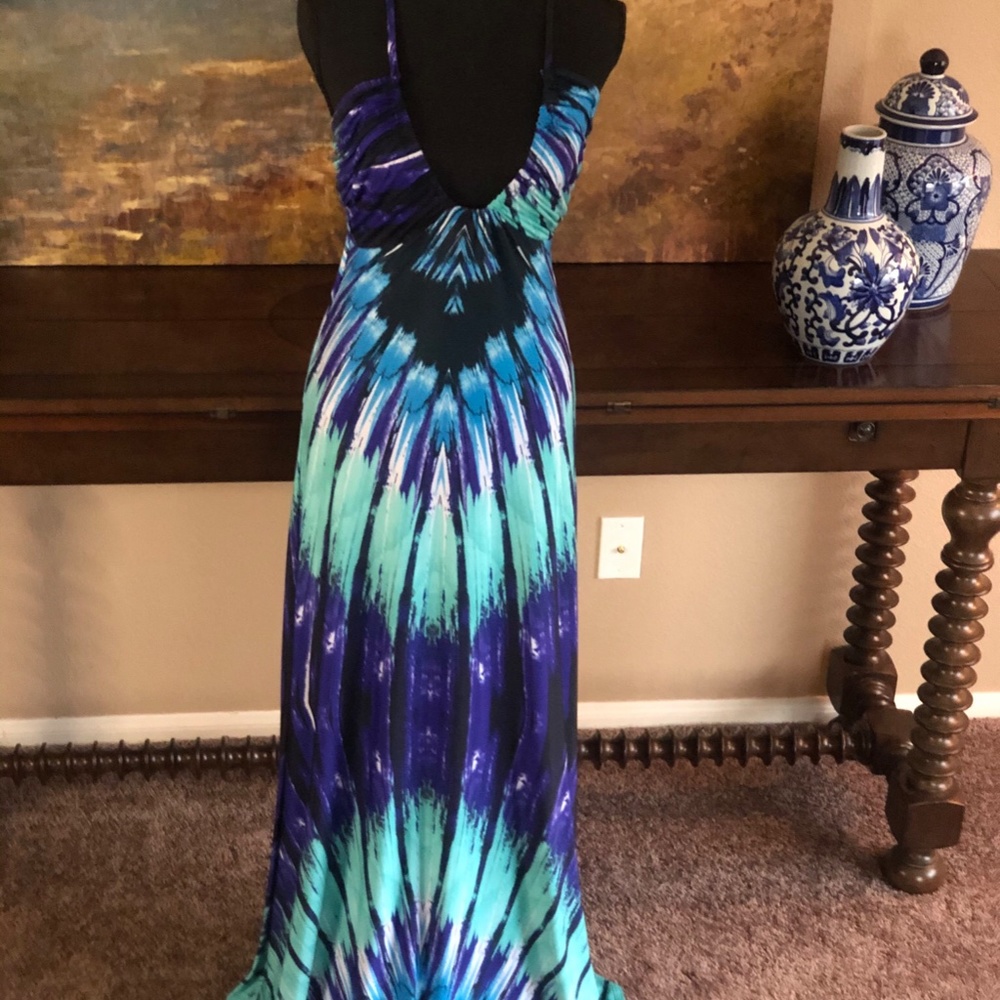 Blue Peacock Maxi Dress - Picture 11 of 11